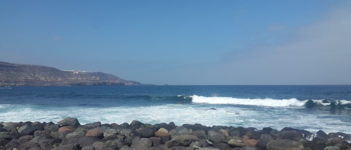 Surfers paradise at Las Canteras beach, Las Palmas, Gran Canaria