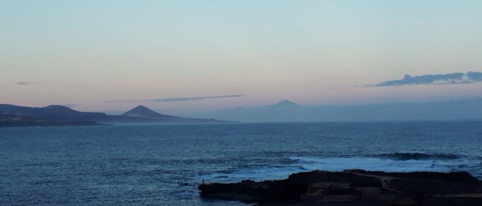 Views of Mount Teide in Tenerife from El Confital beach